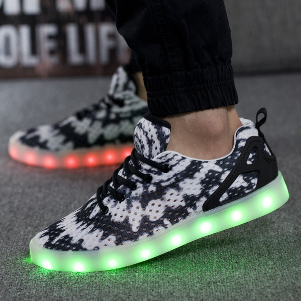 GLOWING SNEAKERS WITH USB CHARGING  Light up shoes, Light up sneakers,  Rave shoes
